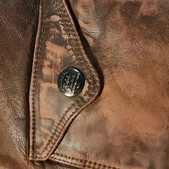 Double RL womens distressed brown leather jacket - Picture 4 of 9